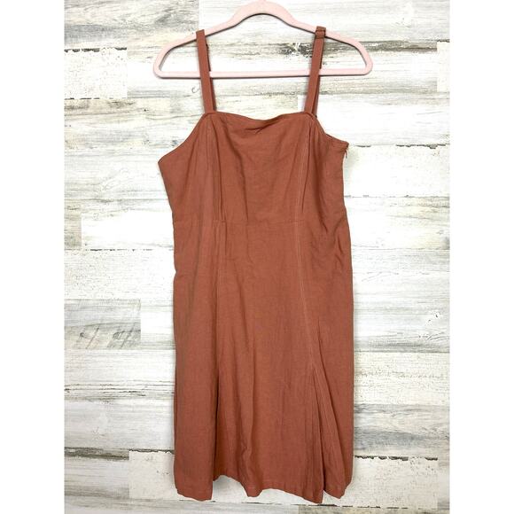 Altar’d State Womens Large Salmon Pink Boho Flare Mini Dress Side Zip - Picture 1 of 5